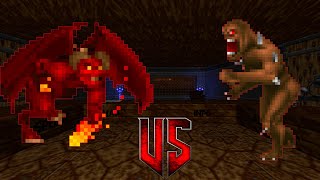 Imp vs Heretic imp  CROSSOVER FIGHT  DOOM vs HERETIC Monster Infighting [upl. by Atilrep]