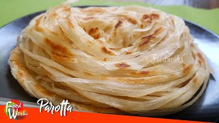 Parotta Recipe  Soft Layered Parotta  How To Make Parotta  Street Food  Foodworks [upl. by Areta]