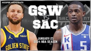 Golden State Warriors vs Sacramento Kings Full Game Highlights  Jan 25  2024 NBA Season [upl. by Elton]