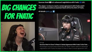 Caedrel Reacts To FNATIC Potentially Signing Noah For ADC [upl. by Marlea859]