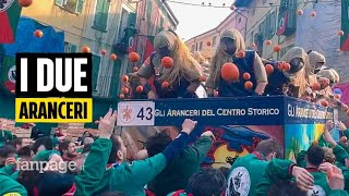 Carnevale di Ivrea la prima battaglia della arance dopo la pandemia “La cosa più bella del mondo” [upl. by Burdett]