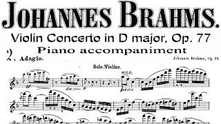 Brahms Violín Concerto in D Major 2nd movement  Piano Accompaniment [upl. by Tager740]