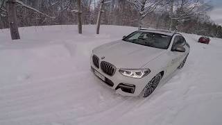 BMW X4 M40d G02  POV Test Drive in the Snow [upl. by Erdnaek]