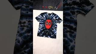 Final result of the Tie Dye Deadpool ❤️🖤 tiedye artwork shorts creative [upl. by Eisoj162]