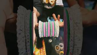 Velvet green and pink combination kangan set ♥️shorts video video viralreels bangleset [upl. by Etnovahs]