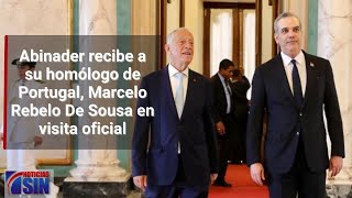 Abinader recibe a su homólogo de Portugal en el Palacio Nacional [upl. by Ahsetra698]