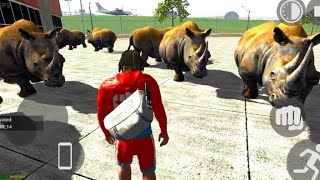 RHINOCEROS ATTACK ME VIDEO GAME INDIAN BIKE DRIVING 3D GAME indianbikesdriving3d [upl. by Siravrat236]