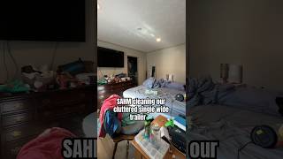 Cleaning our cluttered bedroom singlewide sahm newmom cleantok momvlog [upl. by Johns]