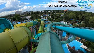 Adventure Island  Busch Gardens Tampas Waterpark  All Slides  POVs and OffRide Footage [upl. by Atirys]