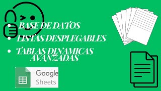 Crear una base de datos con listas desplegable y tablas dinaminas avanzadas [upl. by Arrait]