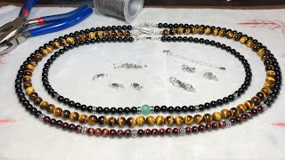 How To Make Beaded Necklace with Clasp  How To Secure Beaded Necklace  Easy DIY Jewelry Learning [upl. by Surdna735]