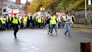 EDL chanting as they march down Castle Meadow 10112012 [upl. by Anitan]