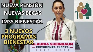 CONFIRMADO 3 Nuevos Programas de Bienestar 15 de Agosto 2024 Claudia Sheinbaum [upl. by Tima]