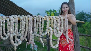 Sausage cook recipe in my countryside  How to make Sausage recipe [upl. by Guyon715]