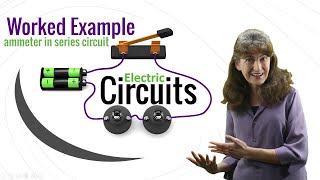 Ammeter in a series circuit  Worked example  Electric circuits [upl. by Krute]