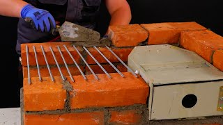 Building Outdoor DIY Stove from Bricks and Cement [upl. by Heywood]