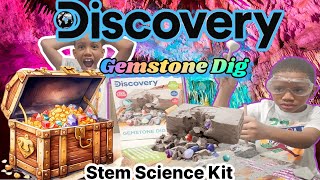 Discovery Kids Gemstone Dig Stem Science Kit  Treasure Digging and Gemstones Reveal [upl. by Atnovart]