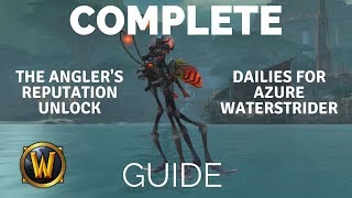 Step by Step Guide Unlock FISHING DAILIES The Anglers Rep  Azure Waterstrider Mount [upl. by Anivlac]