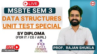 DSU  UNIT TEST SPECIAL LECTURE  MSBTE SEM 3  DATA STRUCTURES  LIVE  DSU22317  SY DIPLOMA [upl. by Clougher474]