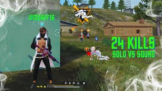 SOLO VS SQUAD 🥵  24 KILLS 🤯  90  HEADSHOT RATE ⚡  HP PAVILION 15 RYZEN 5 5600H 💻  mdrff16 ff [upl. by Eliza]