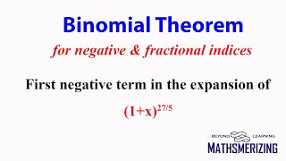 BT Negative amp fractional indices SE3 First negative term in the expansion of 1x275 [upl. by Irisa]