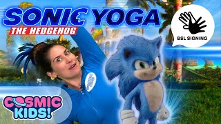 Sonic The Hedgehog Deaf Friendly with BSL  A Cosmic Kids Yoga Adventure [upl. by Bevin]