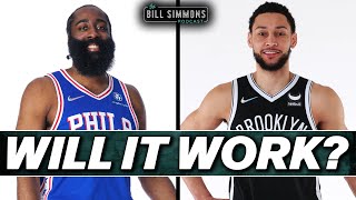 Are the Sixers and Nets Better After the HardenSimmons Trade  The Bill Simmons Podcast [upl. by Shull]