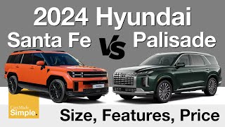 2024 Hyundai Santa Fe Calligraphy vs Palisade Calligraphy  Size Feature amp Pricing Breakdown [upl. by Marte]