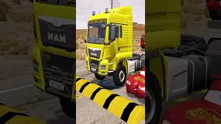 Flatbed Truck Mcqueen  Transportation with Truck  Pothole vs Car  BeamNGDrive 10 [upl. by Danaher33]