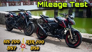 Pulser NS 200 BS7 Vs Apache RTR 200 4v BS6  Mileage Test ⛽  Which one gives better Mileage 🤔 [upl. by Ebeohp]