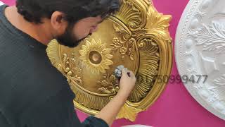 How to Assemble Modern Ceiling medallion antique Colour amp Amazing silver Gold OIL Painting 4K Ep2 [upl. by Clawson]