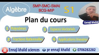 Algèbre S1 SMP SMC SMAI BCG MIP plan du cours [upl. by Rehptsirhc808]