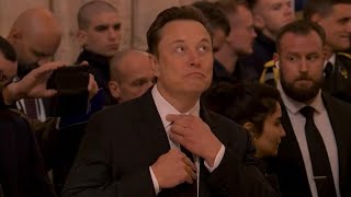 Elon Musk attends Notre Dame reopening ceremony Dec 7 2024 [upl. by Nolyarb]