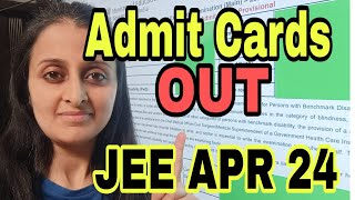 ADMIT CARDS OUT  JEE APRIL 2024  IMPORTANT GUIDELINES  LINK IN DESCRIPTION jee2024 jee [upl. by Imhskal]