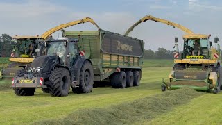 Gras häckseln 2024 l LU Freytag l Claas Valtra John Deere Krone [upl. by Eimac]