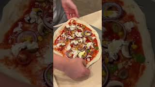 Making and baking pizza in the gozney roccbox vegetarian [upl. by Hajed]