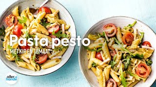 Pasta pesto met kip  Recept  Allerhande [upl. by Elbys]