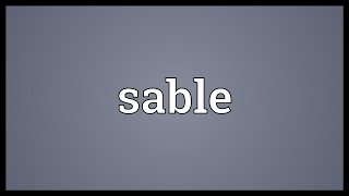 Sable Meaning [upl. by Carrew]