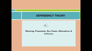 Dependency Theory Meaning Origin Key Arguments amp Criticisms [upl. by Aser]