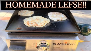 Homemade Lefse On The Blackstone Griddle  Norwegian potato flatbread holiday favorite [upl. by Sibella]