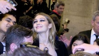 WOW  Gigi Hadid managed to make her way through out at 2016 Versace Haute Couture show in Paris [upl. by Malan]