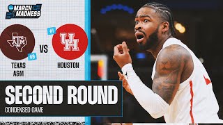 Houston vs Texas AampM  Second Round NCAA tournament extended highlights [upl. by Nikral508]