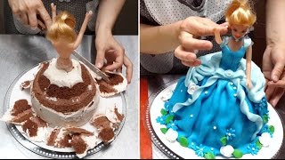 Barbie Doll Dress Cake  How To Make by Cakes StepbyStep [upl. by Edla]