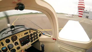 Flying lesson 30 Departure VFR RADIO PROCEDURES Lelystad Airport EHLE  Tecnam Sierra P2002JF [upl. by Nered]