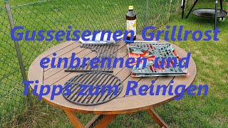 Gusseisernen Grillrost einbrennen und Tipps zum Pflegen [upl. by Eneluj]