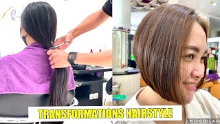 BOB HAIRCUT  POTONG RAMBUT BOB  Hair Transformations  Long to short haircut  Bob Hairstyle [upl. by Welcome]