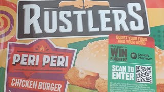 FOOD REVIEW UK BRAND RUSTLERS PERI PERI CHICKEN BURGER 🍔 SIOBHANs LIFE [upl. by Adyeren673]