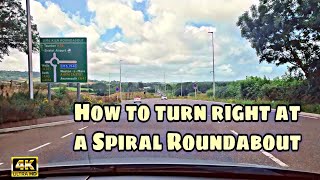 How to drive at a Spiral Roundabout  Lime Kiln Roundabout Bristol United Kingdom 4K [upl. by Jonis]