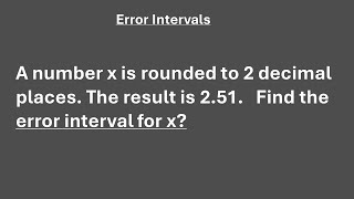 Error Intervals decimal [upl. by Adne952]