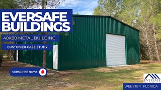 40x80 Metal Building Review  Eversafe Buildings Case Study Webster Florida [upl. by Oicapot]